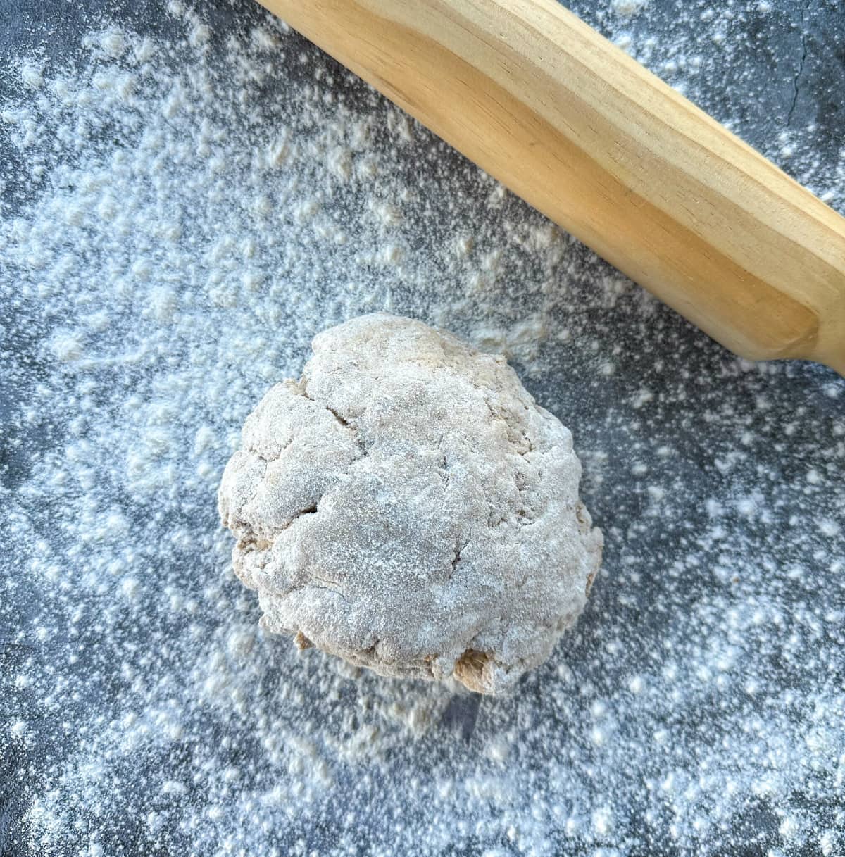 Scone dough ready to roll out to form cinnamon rolls 