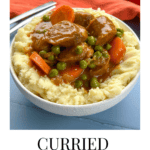 Curried Sausages Pinterest Pin
