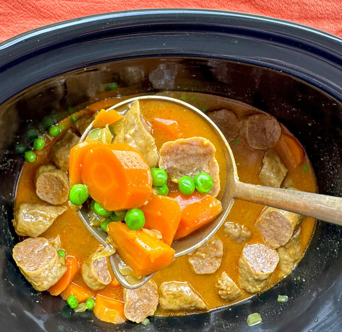 Slow Cooker Curried Sausages 