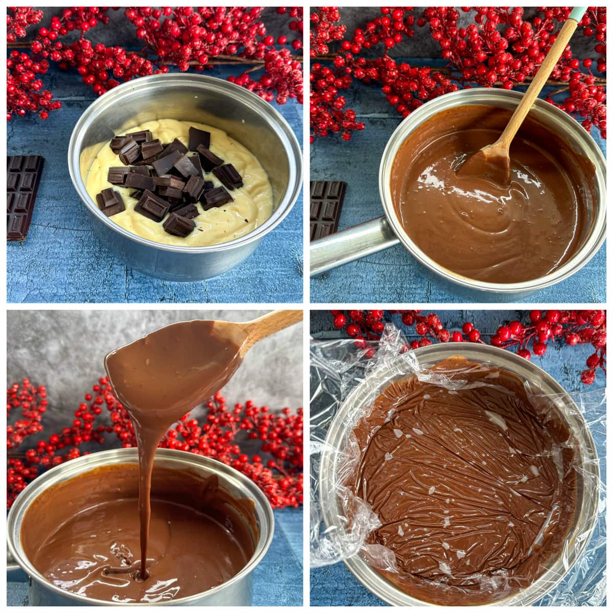 How to make chocolate custard using pre made custard and dark chocolate
