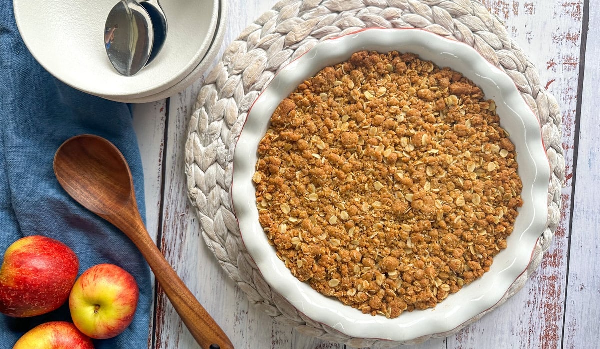 Just A Mums Kitchen recipe for Anzac Apple Crumble