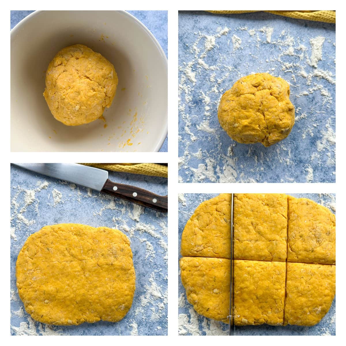 Scone dough made with pumpkin and cheese 