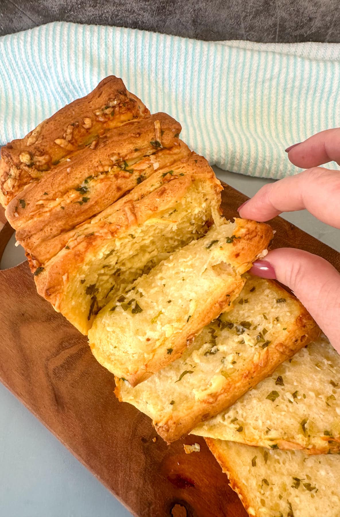 Pull Apart Garlic Cheese Loaf freshly baked 