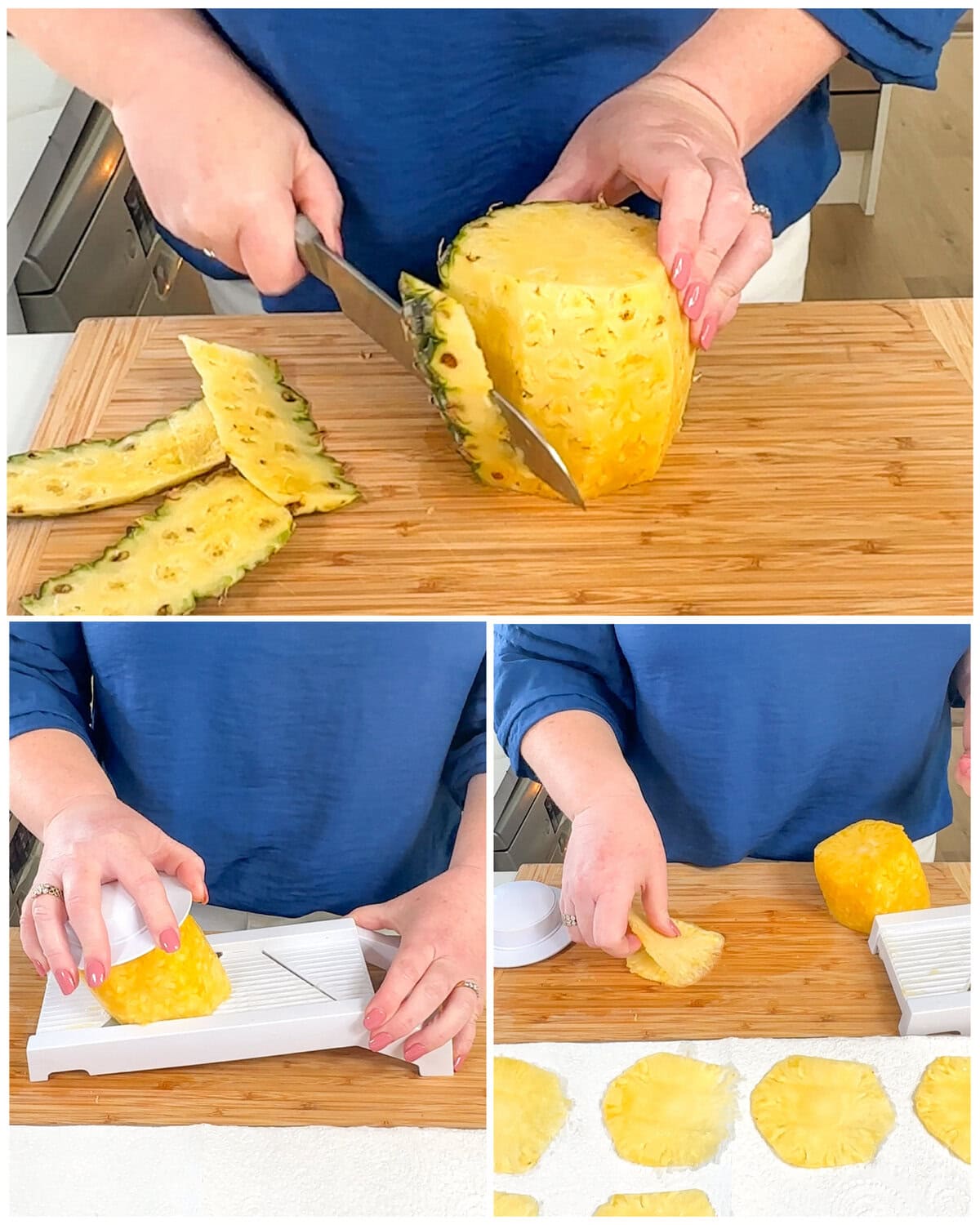 How to prepare and slice a pineapple for dried pineapple flowers