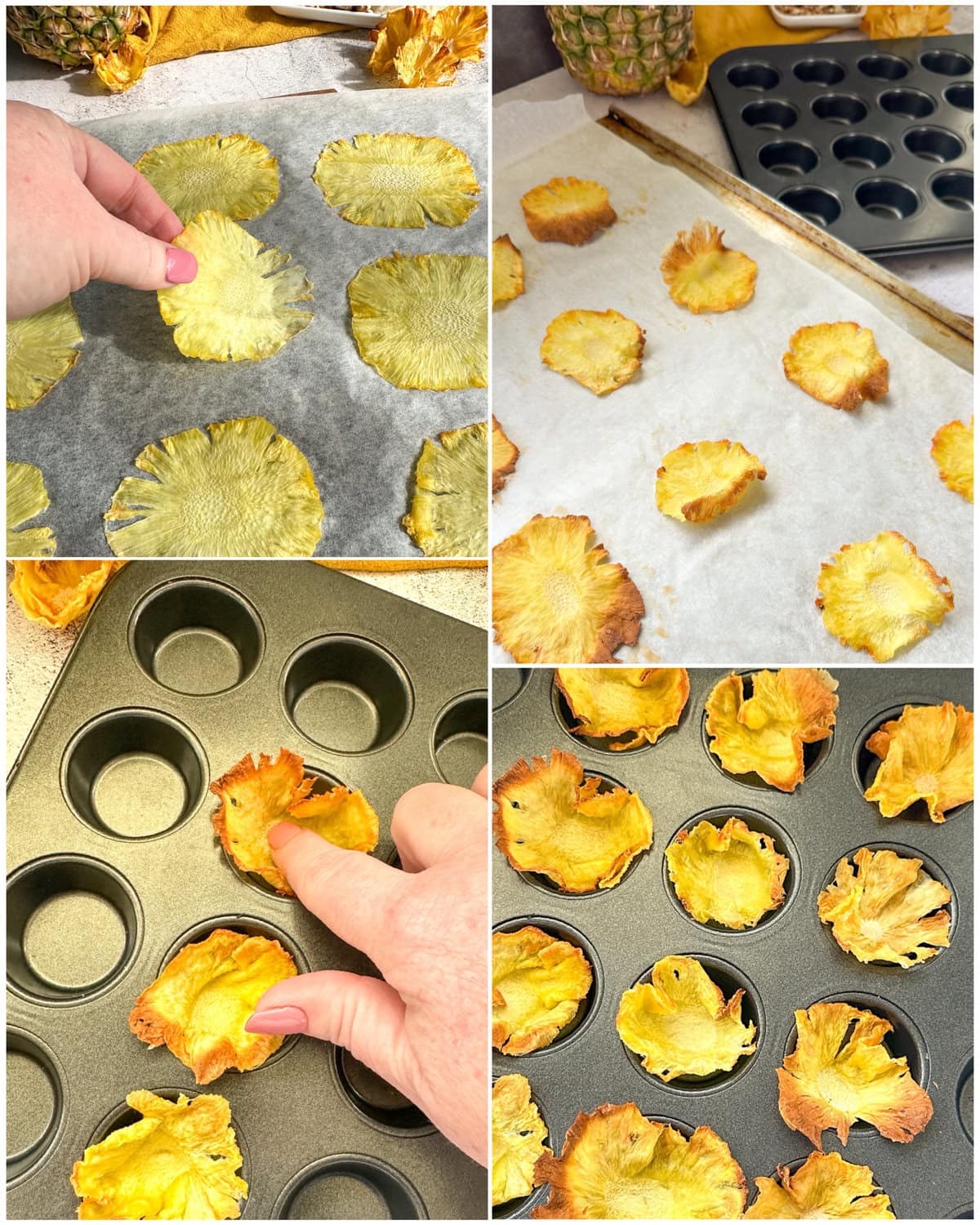 How to make dried pineapple flowers 