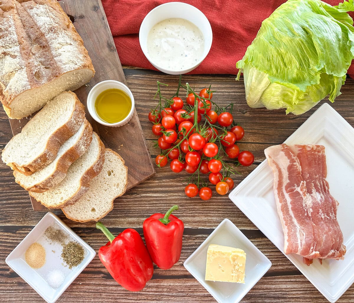 ingredients required to make BLT Salad, see recipe card for full details.