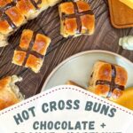 Soft & Fluffy Chocolate Hot Cross Buns (No Fruit!) Pinterest Pin