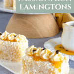 Passionfruit Lamingtons with Mascarpone Cream Pinterest Pin