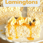 Passionfruit Lamingtons with Mascarpone Cream Pinterest Pins