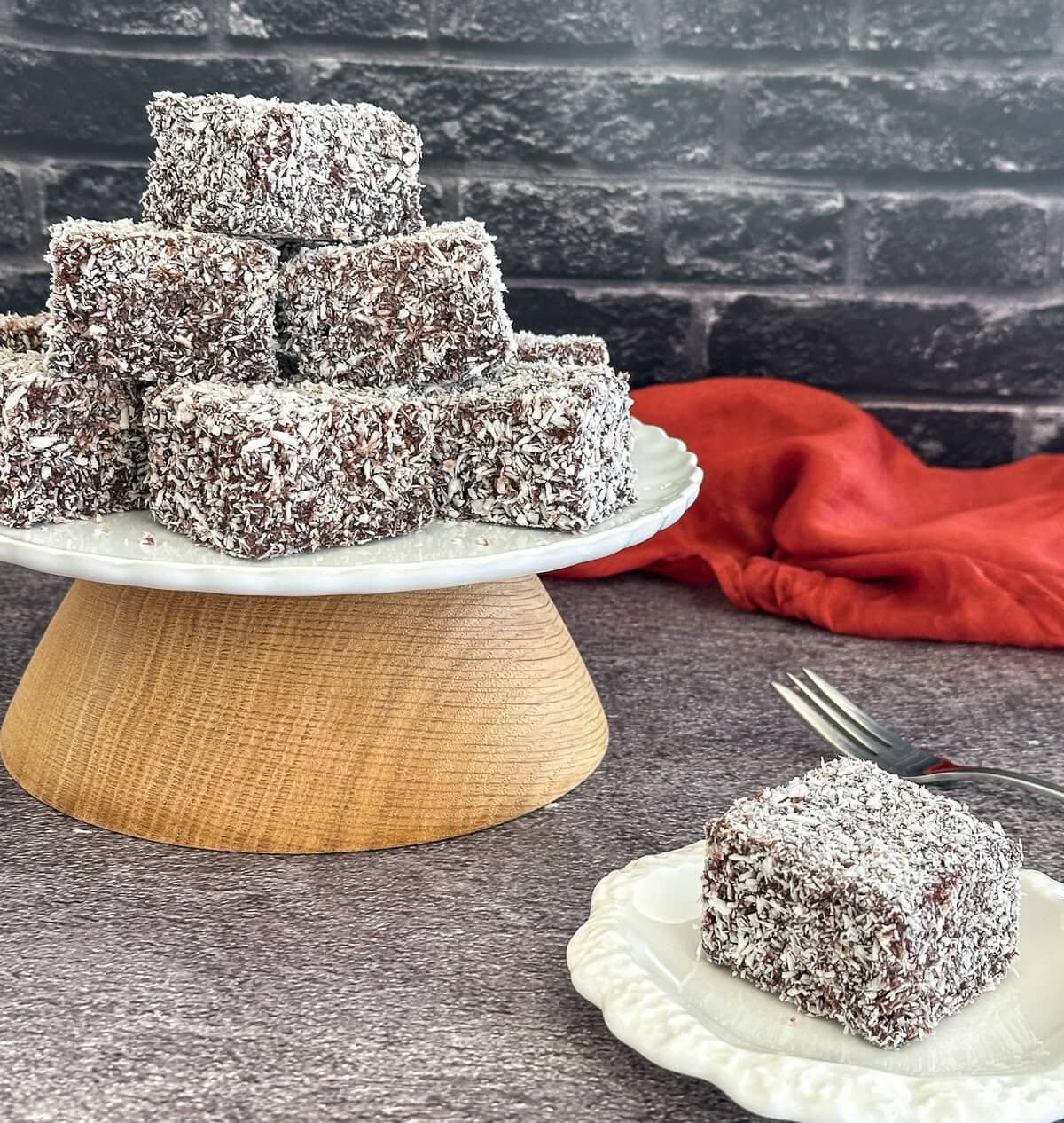 Chocolate Lamingtons made with homemade sponge