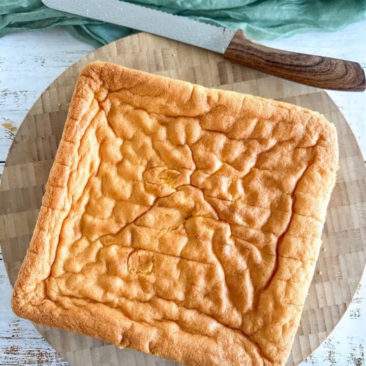 Fresh from the oven, gluten-free sponge