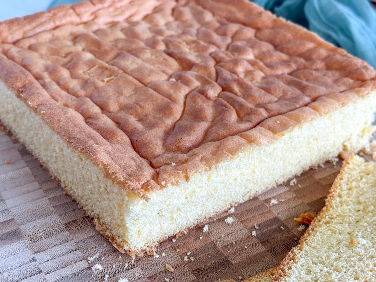 Light tender gluten-free sponge cake for lamingtons and trifles